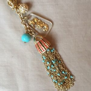 Lilly Pulitzer long necklace with charms/tassel